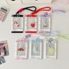 Portable Sliding Keychain Card Holder with Transparent Window Wristlet Lanyard K-Pop Idol Photo Card Storage Case Bag Pendant
