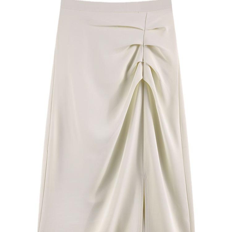 Damen Sommer Unregelmäßiger Chiffon Midi Rock - Schlankmachend Plissiert A-Linie mit Schlitz