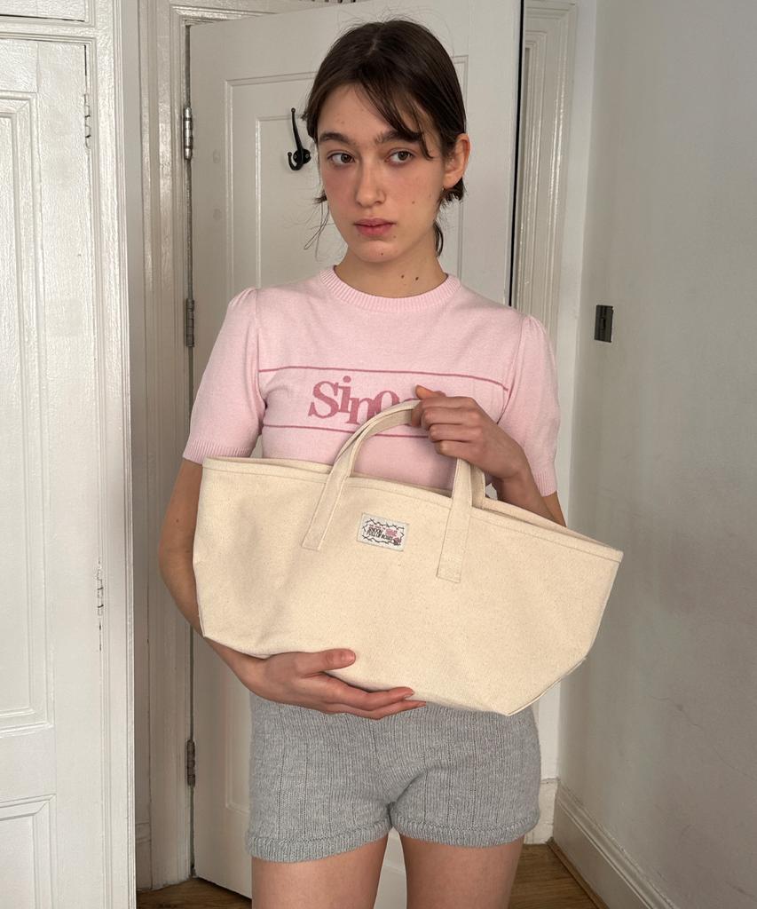 Sinoon Rose Label Point Tote Bag (Ivory)