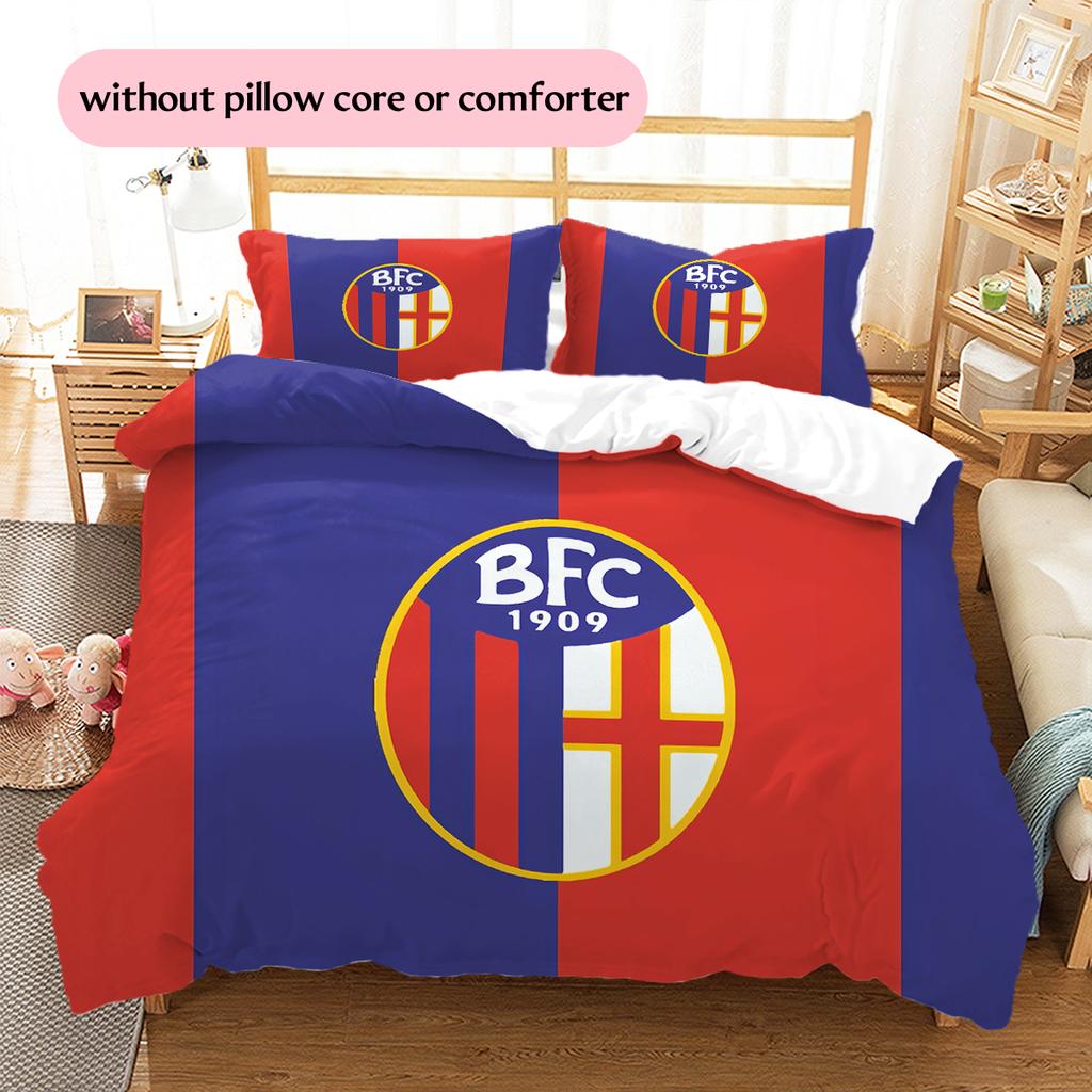 Bologna FC Pattern Bedding Home Decoration Birthday & Festival Gift (1 * duvet cover + 2 * pillowcase, without core)