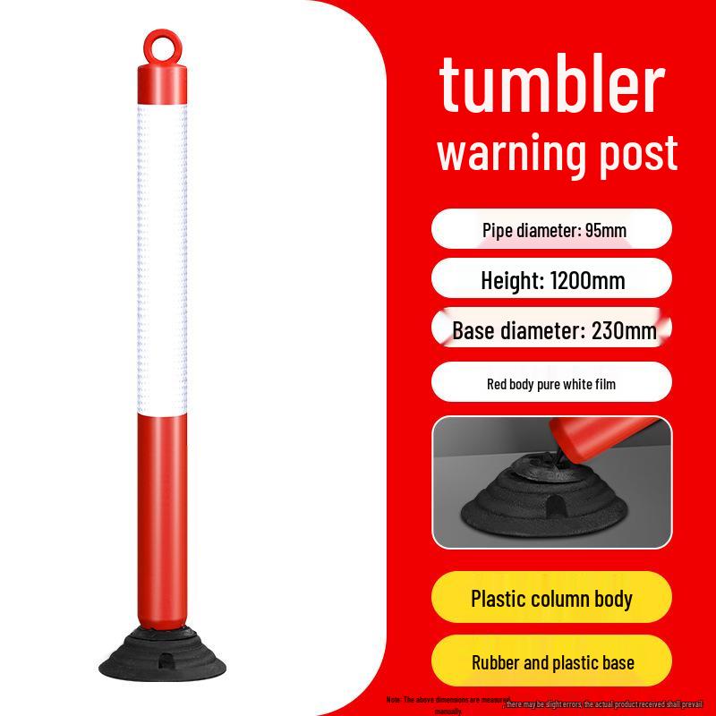 Reflective Elastic Road Barrier Post - Anti-Collision, Detachable, 80cm