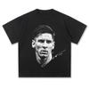 2026 Herr Kortärmad Messi Messi Amerikansk Fotboll Huvud Vintage Tryck Mode Lös Tvätt Tung Kortärmad T-shirt Y2k