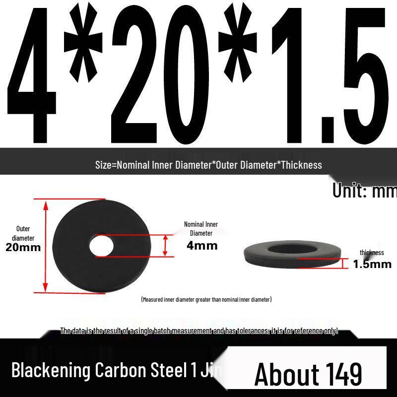 Blackened Thickened Oversized Metal Washer