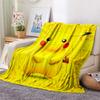 Happy Pikachu  Print Flannel Blanket, High quality Comfortable for All Seasons, Home Decor, Warmth and Comfort