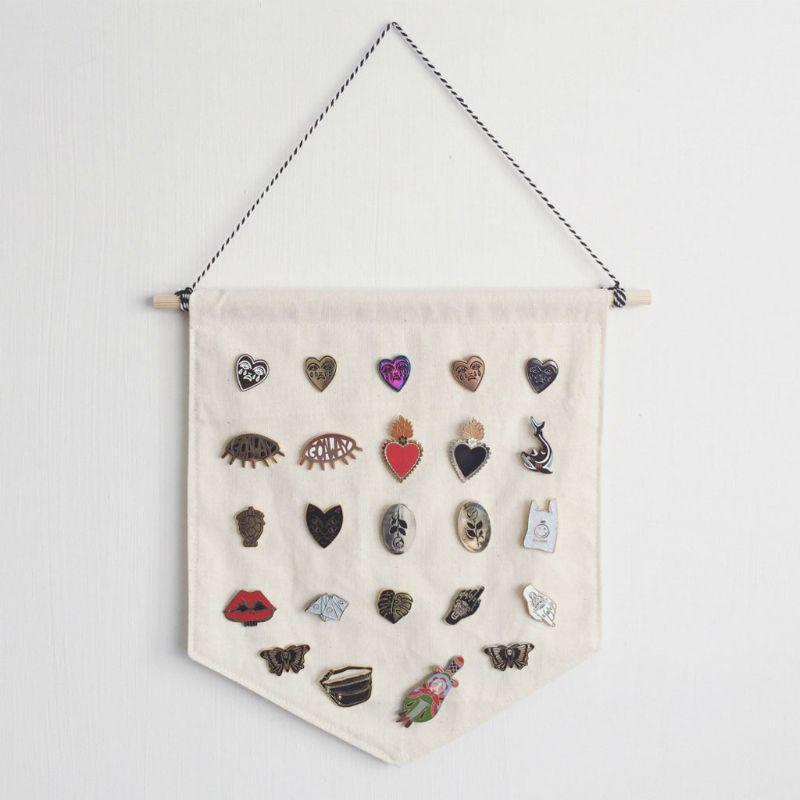 New Nordic Blank Cotton Brooch Pin Badge Holder Hanging Wall Display Banner Flag Kids Room Decoration