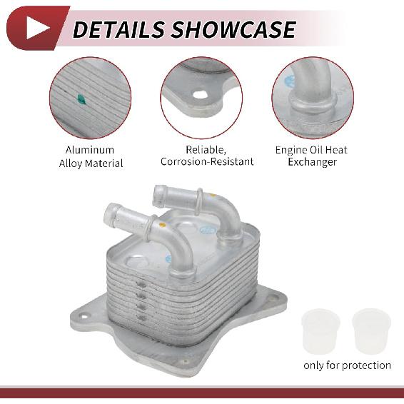 Engine Oil Cooler for Hyundai Elantra L4 1.6L 2021-2023 Transmission Oil Cooler Trans Cooler No.264102M800 Aluminum Alloy 1 Pcs Car