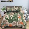 Cactus King Queen Duvet Cover Succulents Bedding Set for Kids Teens Adults Green Botanical Flowers 2/3pcs Polyester Quilt Cover