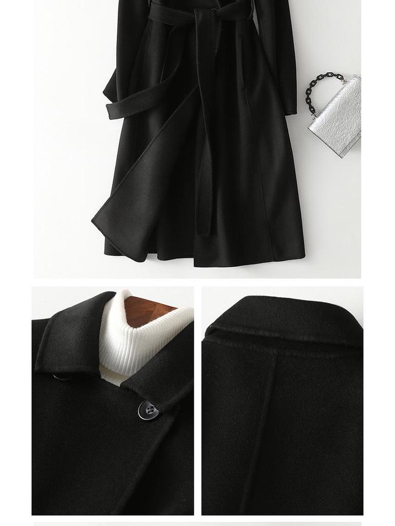 2022 Double-Sided Cashmere Slim-Fit Women's Long Wool Coat