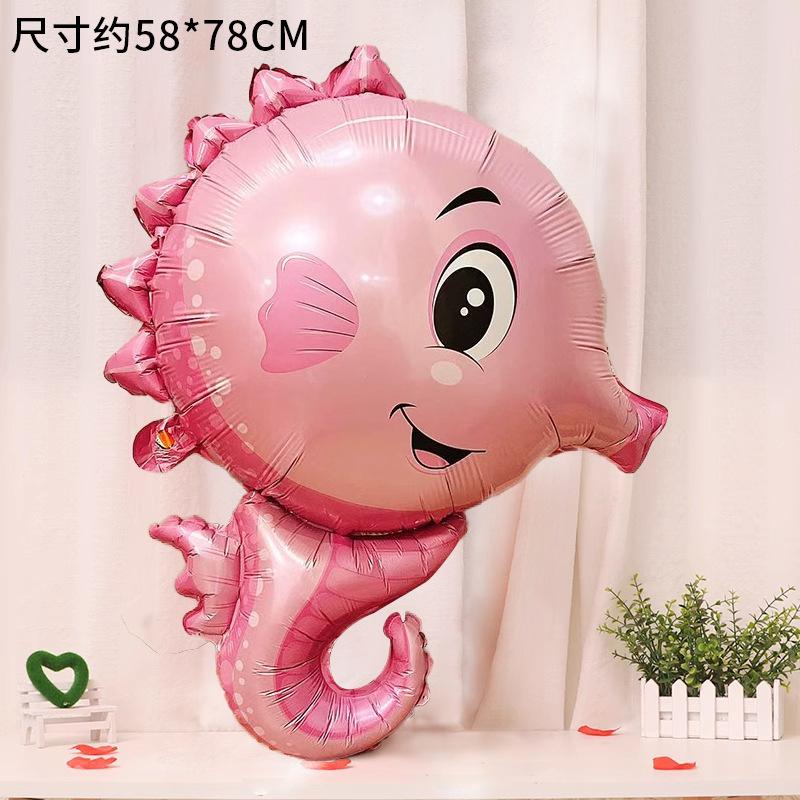 Ocean Animal Balloons, Baby Birthday Party Arrangement, Children'S Birthday Cartoon Living Room Print Special Shape