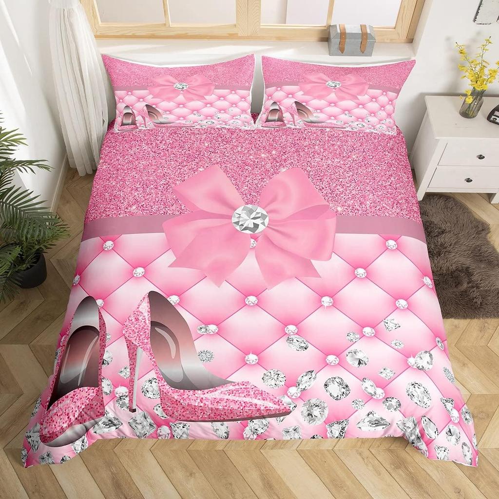 High-Heeled Shoes Duvet Cover Set Twin Full Queen King Bedding Set Romantic Comforter Cover For Teens Woman Bedroom Dorm Decor