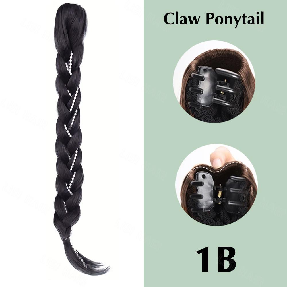 

MERISIHAIR синтетический длинный прямой гибкий плетеный хвост натуральный черный для женщин повседневный косплей 50cm