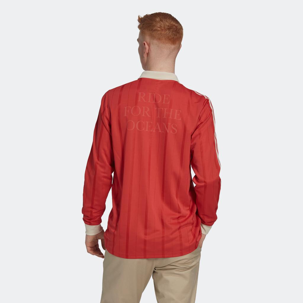 adidas Originals Trefoil Mrc Long Sleeve Sports Tee Men Tops Red HN1677