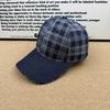 Retro Plaid Denim Baseball Cap Women's New American Plaid Cap Men's Versatile Sunshade Sunscreen Hat