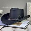 Leaf Rivet Belt Western Cowboy Hat Women's Spring and Summer Outdoor Travel Sunscreen Shade Mountaineering Men's and Women's Top Hats