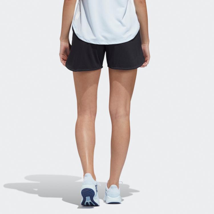 Adidas Solid Color Elastic Waist Fitness Shorts Women Bottoms Black FM4719