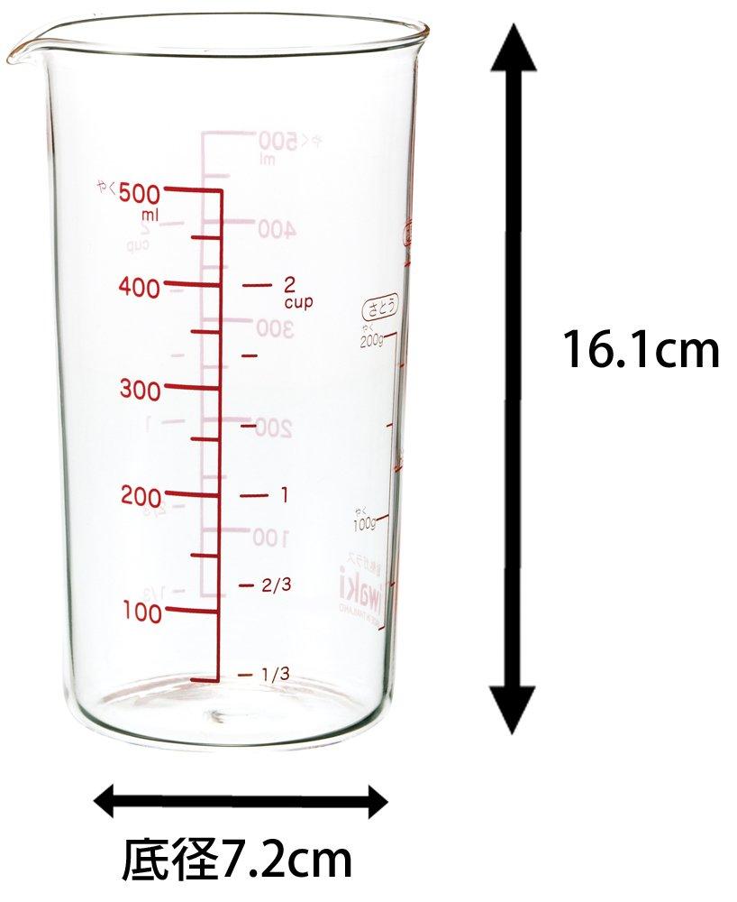 Iwaki Heat-Resistant Glass Measuring Cup, 500ml, KTMC-500