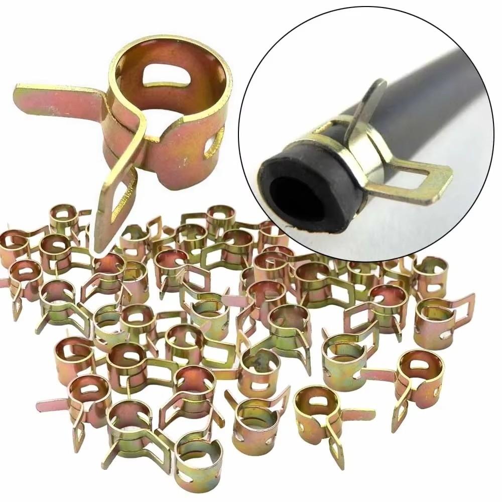 10PCS Practical Fastener 4mm-13mm Water Tube Clamps Spring Clip  For Motorcycle Scooter Car Vehicle