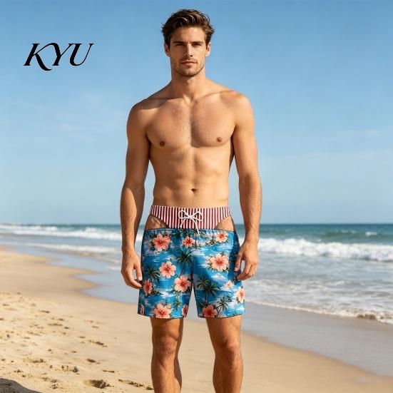 Comfortable Elastic Waist Shorts Funny Hairy Butt Shorts, Men Leg Illusion Beach Quick Dry Pool Swim Trunks with Pockets for Parties, Sports,