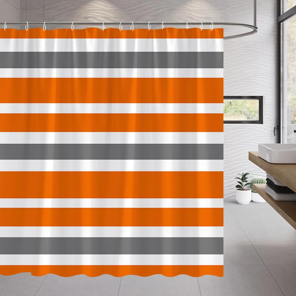 Abstract Geometric Black White Red Shower Curtain 3D Block Square Elegant Frame Modern Decor Fabric Bathroom with Hook Grey