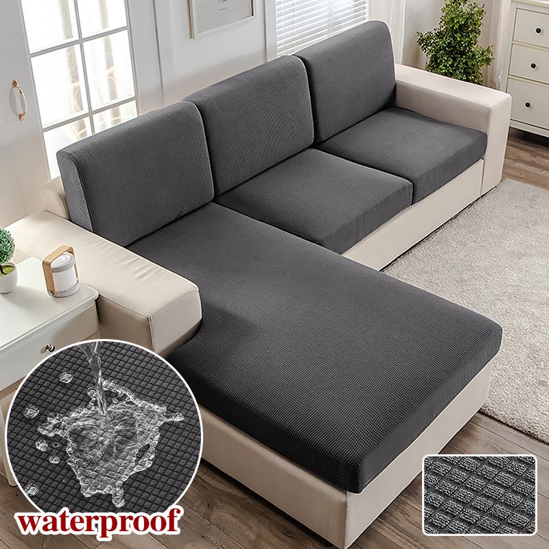 Waterproof Jacquard Sofa Cover For Living Room Kid Pets Solid Color Sofa Slipcover Couch Cover Seat Cushion Washable Removable