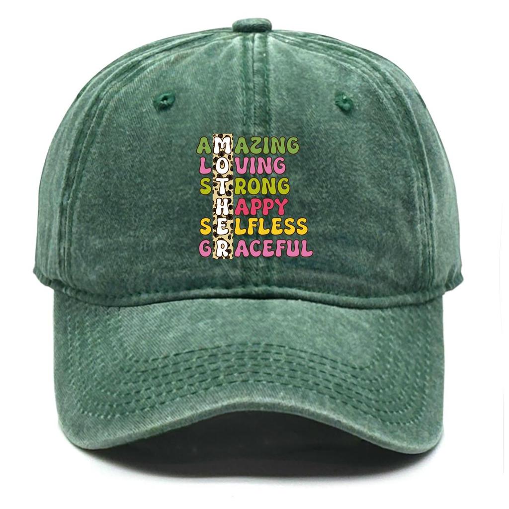 MOTHER" Print Snapback Sun Hat, Mother's Day Flat Cap Raw Brim Inelastic Sun Visor Adjustable Strap Adjustable Baseball Hat