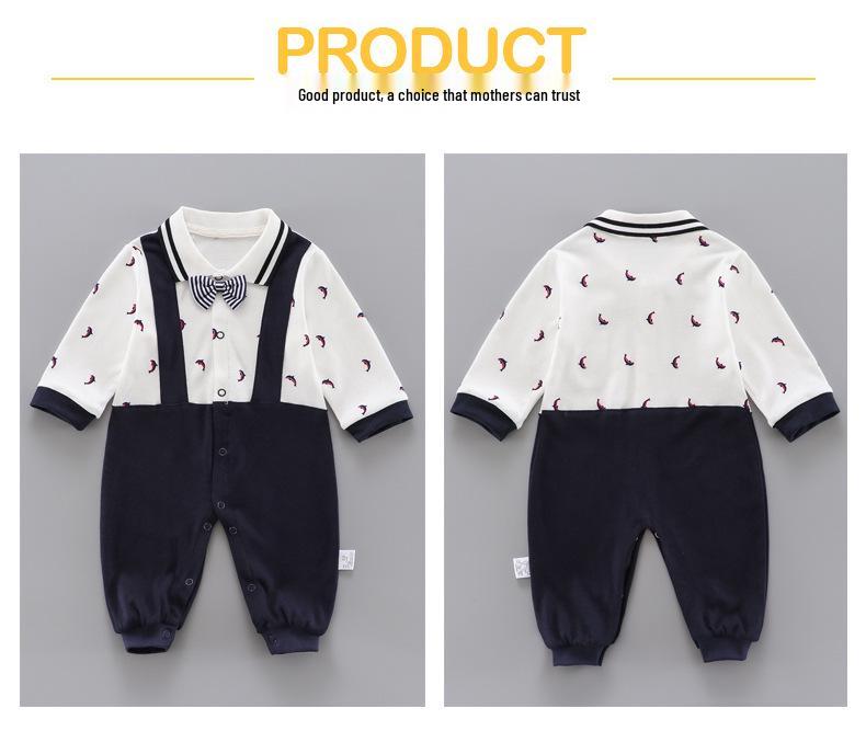 Baby Junge Langarm Strampler im koreanischen Stil - Herbst/Frühling Gentleman Body Schlafanzug