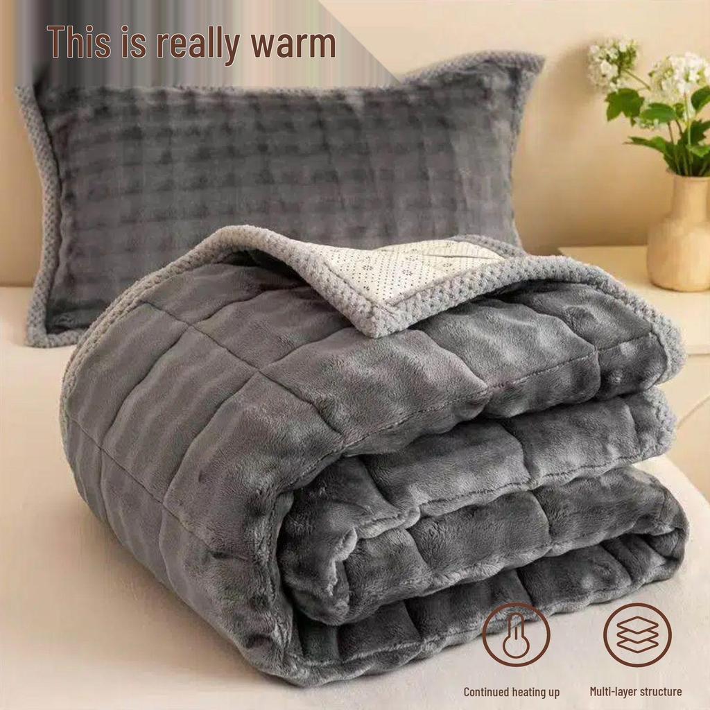 G5Z Winter Rabbit Plush Bed Sheet - Warm Velvet Mattress Blanket for Dorms