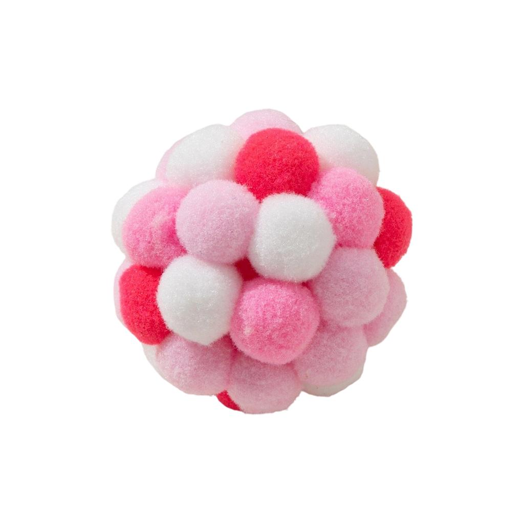 5cm In Diameter Colorful Furry  Teaser Ball,  Handmade Interactive Ball, Pet Toy For Boredom Relief