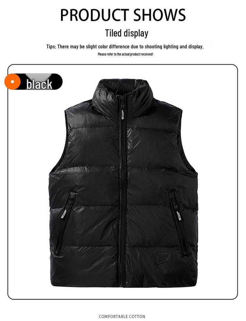 Men's Winter Stand-up Collar Down Vest - New Fashionable Warm Casual Top