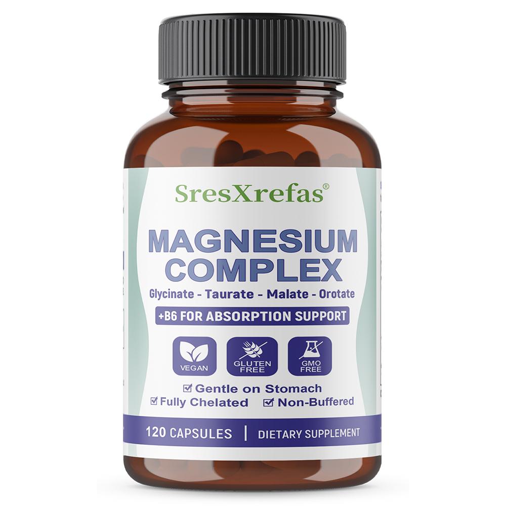 Magnesium Complex Dietary Supplement, With Vitamin B6, 120 Capsules Per Bottle 120 Capsules