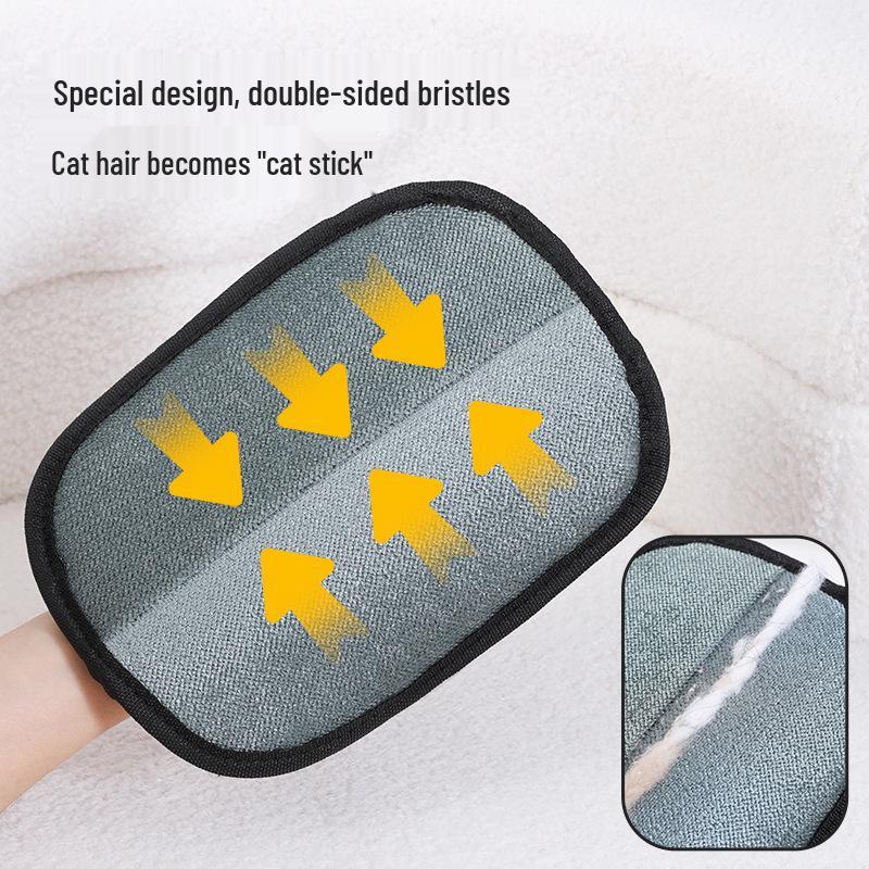 Pet Hair Removal Glove: Two-Way Bristle & Lint Roller for Cats