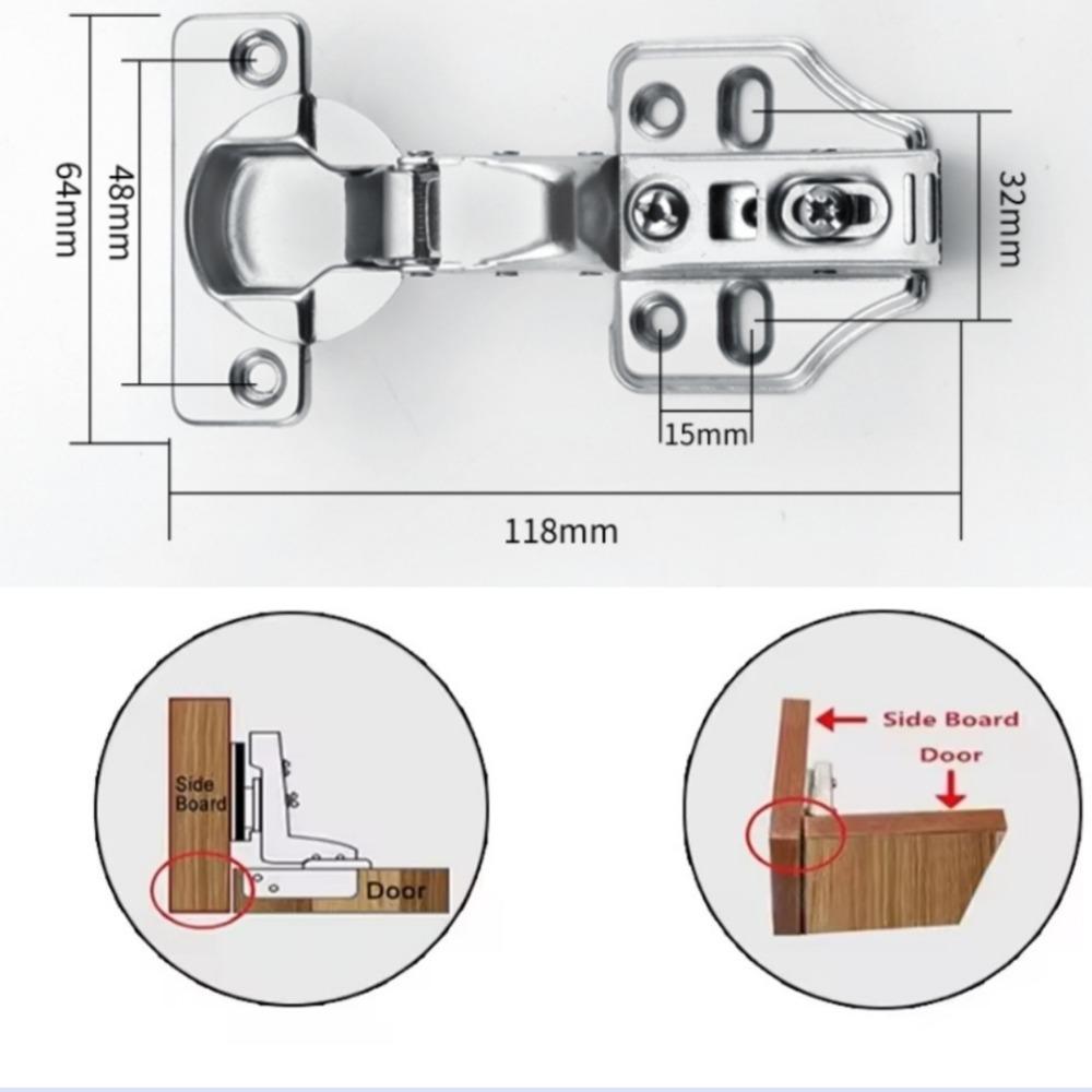 RVS Kastdeurscharnieren Soft Close Stil met Schroeven Verborgen Scharnieren Meubels Kledingkastdeur