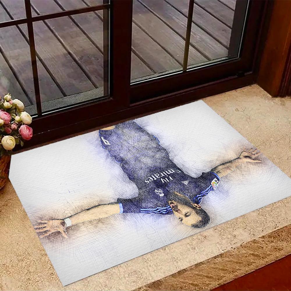 Football Player Action Floor Mat Suitable for Decorate room Outdoor Foyer Dining Room Antislip Carpet Office home decor