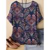 Paisley Pattern Women's 3D Print T-Shirt Ethnic Floral Short Sleeve Round Neck Casual Y2k Top Tees Summer Loose Female Clothing