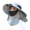 Fisherman Hat with Removable Fan Rotatable USB Fan Wide Brim Sun Hat UPF50+ Protection Adjustable Circumference Fishing Hat