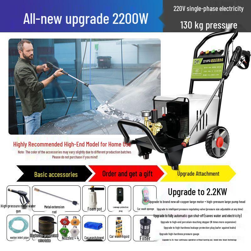 1200kg High-Pressure Car Washer with Powerful Water Pump and Brush