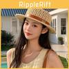 Classic Fedora Style Summer Straw Hat With Breathable Polyester For Casual Wear