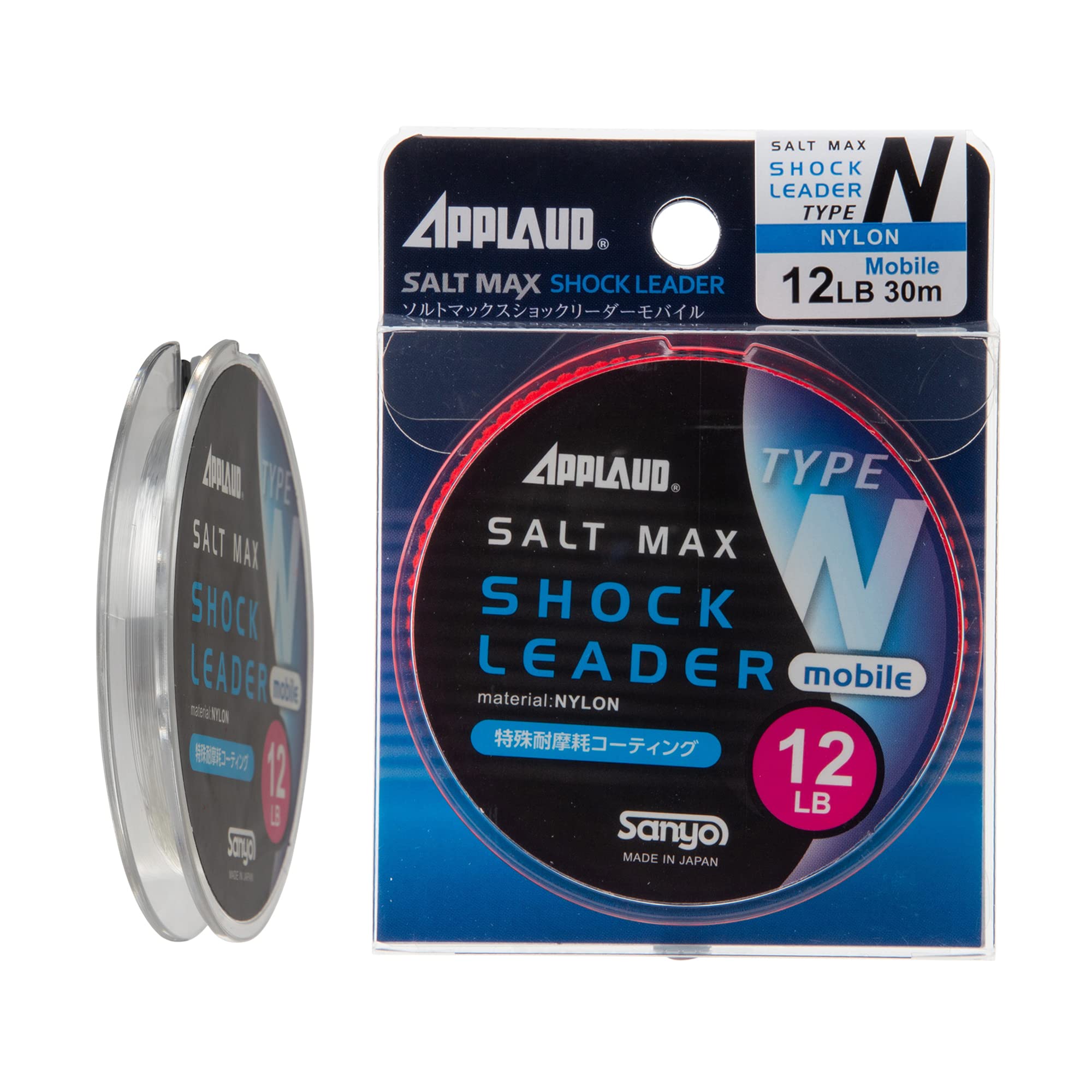 

Sanyo Nylon Shock Leader Approved Salt Max Mobile Shock Leader Type N Nylon 30m 30lb Clear