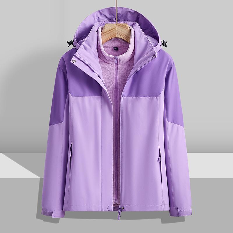 New Outdoor Three-in-one Jacket with Removable Fleece Liner Couple's Two-piece Set