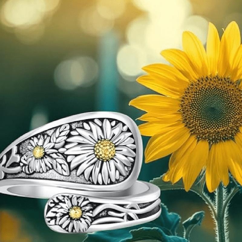 Elegant Floral Carvings 1pc Vintage Spoon Ring - Alloy Women's Fashion Accessory - Daily Glamour & Party Statement, Simple Style, All-Season Wear