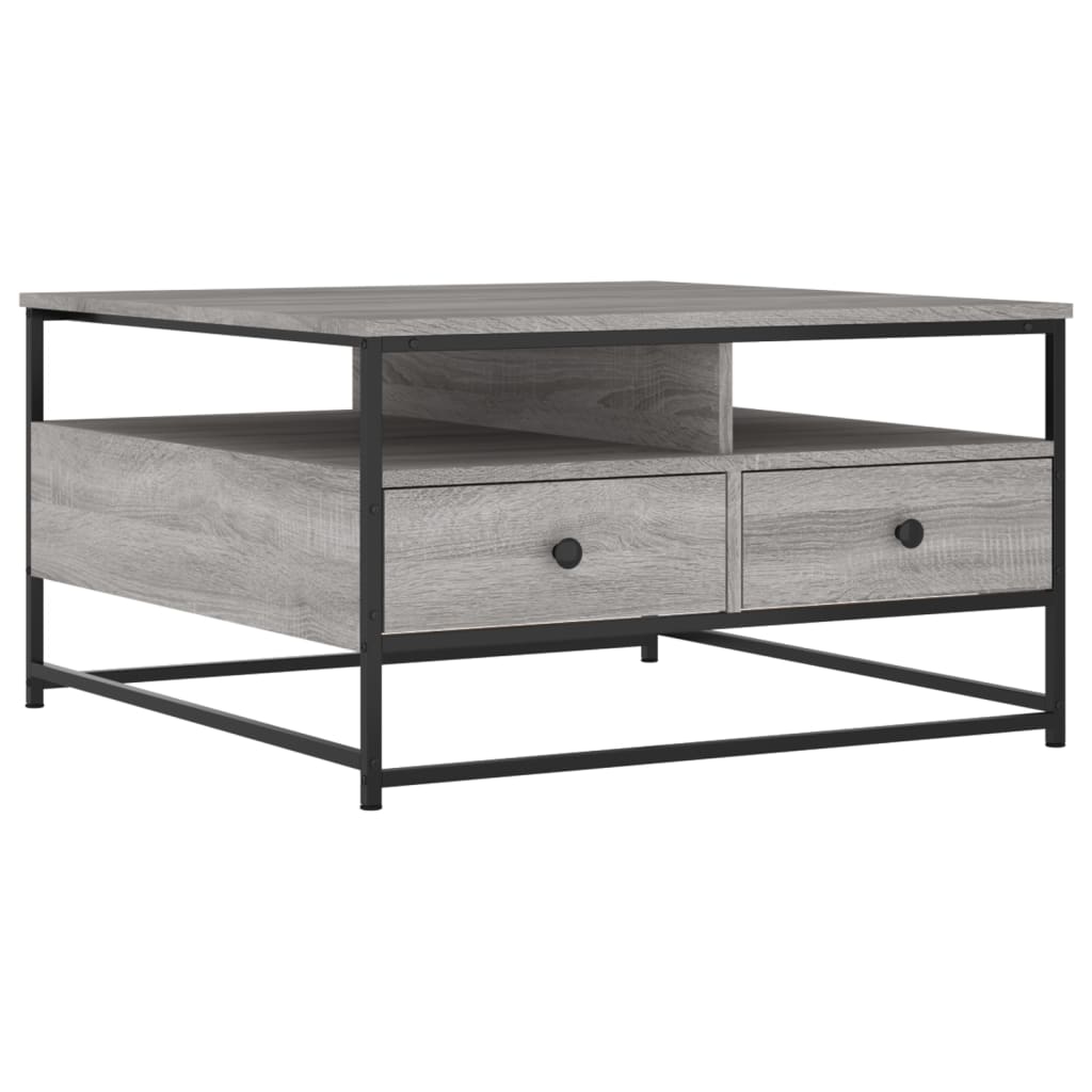  Coffee Table, Grey Sonoma Oak, 80x80x45 Cm