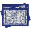 4pcs Hanukkah Placemats  Menorah, Olive Branch & Dove, Blue & Gold Design, 12x18in, Jewish Festival Table Decor for Home & Party