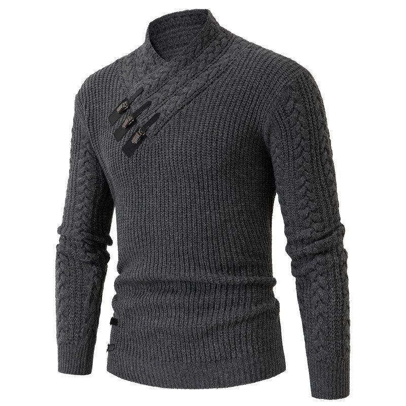New Autumn And Winter Thick Warm Sweater Slim Fit Men'S Sweater Men'S Multi-Color Pullover Knitted Sweater