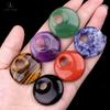 30mm Side Hole Peace Buckle Pendant Amethyst Rose Quartz White Crystal Large Hole DIY