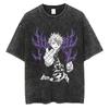 Anime Jujutsu Kaisen Gojo Satoru Anime Washed T Shirt Summer Vintage Men Women Cotton Casual Tee Top