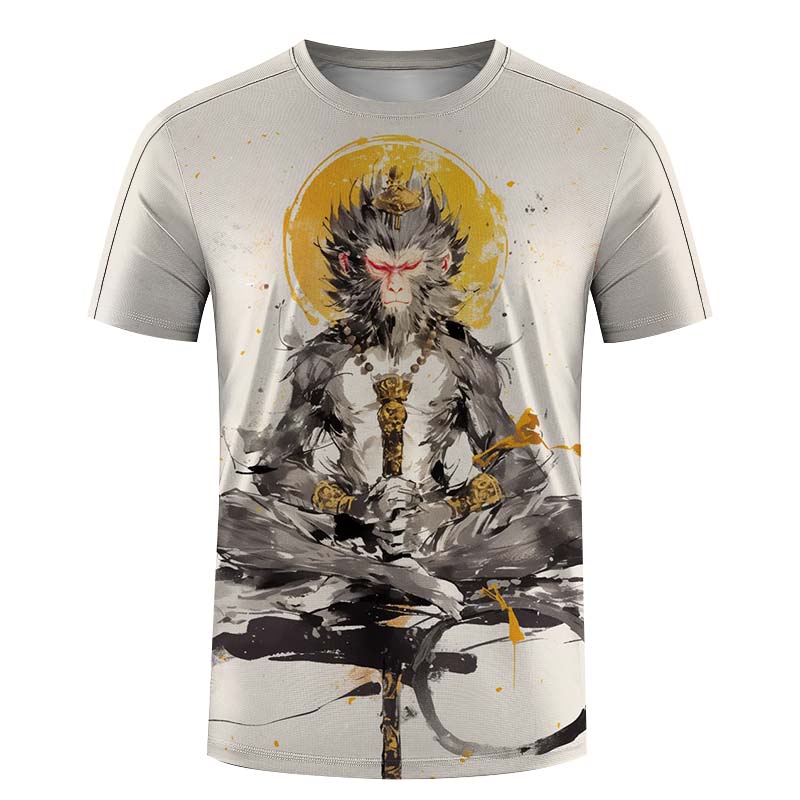 Men's T-Shirt Nezha Wukong Pattern 3D Print Tops Tees Summer Fashion Women Streetwear Oversized Unisex tshirt Men Clothes