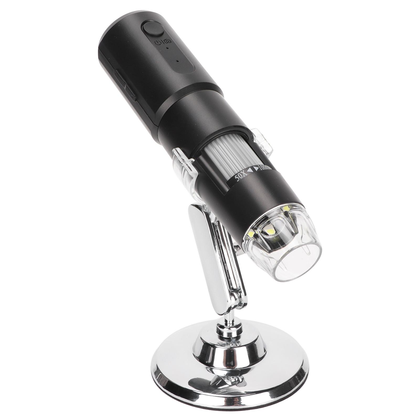 

Беспроводной цифровой микроскоп 50X до 1000X USB Mini черный ручной микроскоп с 8 светодиодными лампами для