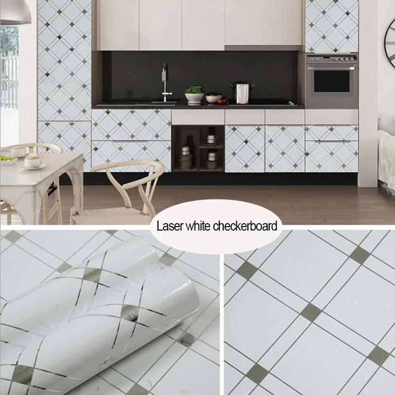 Laser Baking Paint Thicken Self Adhesive Wallpaper Desktop Cabinet Renovation Sticker Kitchen Waterproof Oil Resistant Sticker