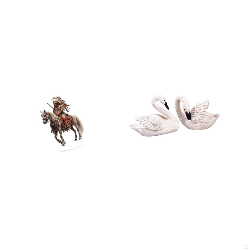 Home Knight Desk Sign Acrylic Ornament Swan Figurines Resin Statue Elegant Decoration