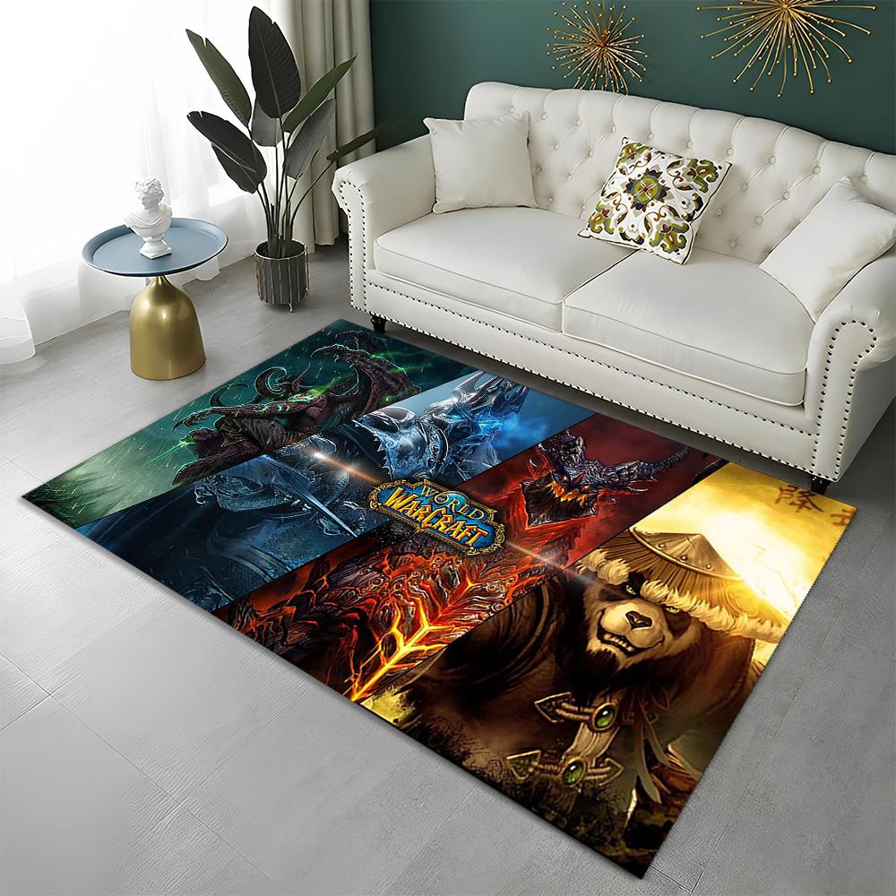 WOW Game World of Warcraft Gamer HD Teppich für Zuhause Wohnzimmer Schlafzimmer Sofa Fußmatte Dekor, Kinderteppich Rutschfeste Bodenmatte